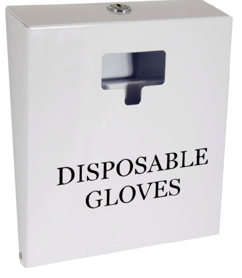 White Metal  Disposable Glove Dispenser