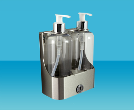Brushed Stainless Steel 250ml Twin Bottle holder