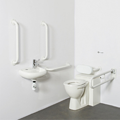 Back to the Wall Toilet Doc M Pack (with grab rails and TMV3 Valve)