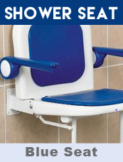 Shower Seat Wall Mounted With Arms & Padded Back 