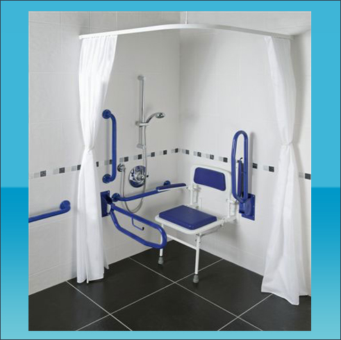 Shower Doc M Pack With Blue Rails