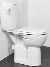 Close Coupled Toilet With Seat and Lid