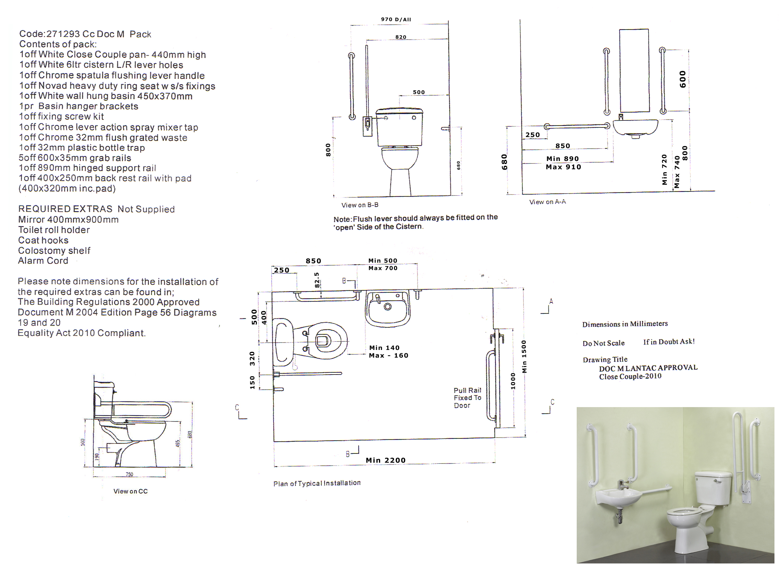 Doc M Pack CC + Disabled Alarm Kit White Rails