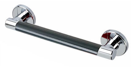 Straight Grey Chrome Grab Rail Bar