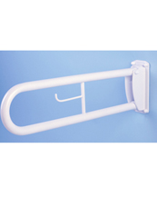 Hinged Support Rail - Mild Steel White + Holder