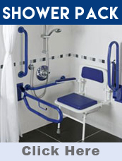 Shower Doc M Pack With Blue Rails 