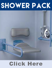 Shower Doc M Pack Modern With Blue Rails