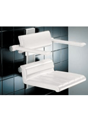 Shower Seat Pressalit Wall Mounted adj ht with bac