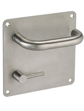 Sprung Lever with bathroom turn on square backplate
