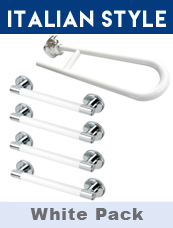 White Chrome Grab Rail Pack