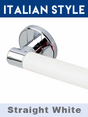 Straight White Chrome Grab Rail Bar