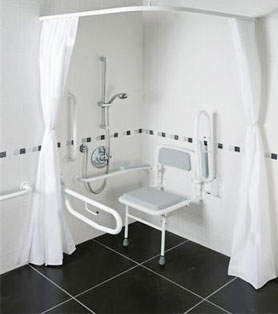Shower Doc M Pack With White Rails.